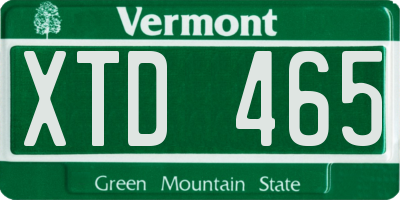 VT license plate XTD465