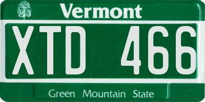 VT license plate XTD466