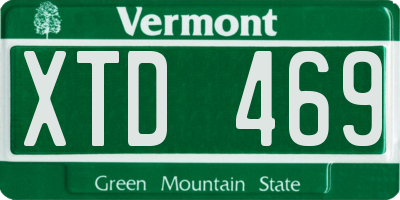 VT license plate XTD469