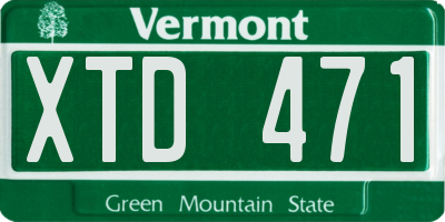 VT license plate XTD471