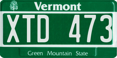 VT license plate XTD473