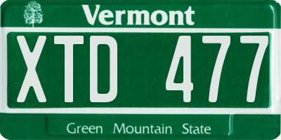 VT license plate XTD477