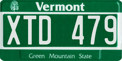 VT license plate XTD479