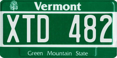 VT license plate XTD482