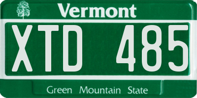 VT license plate XTD485
