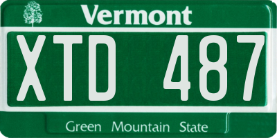 VT license plate XTD487