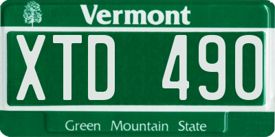 VT license plate XTD490