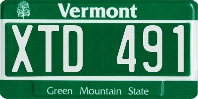 VT license plate XTD491