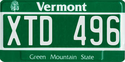 VT license plate XTD496