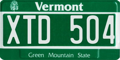 VT license plate XTD504