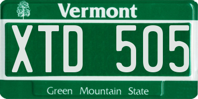 VT license plate XTD505