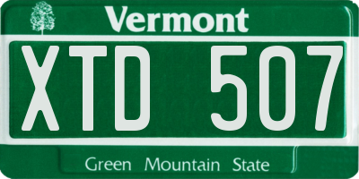 VT license plate XTD507