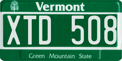 VT license plate XTD508