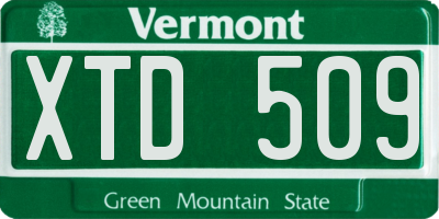 VT license plate XTD509
