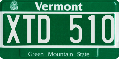 VT license plate XTD510