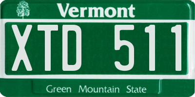 VT license plate XTD511