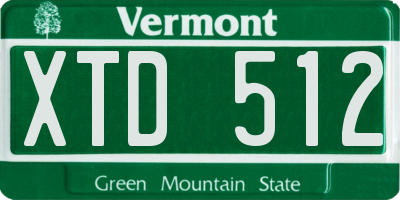 VT license plate XTD512