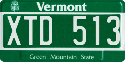 VT license plate XTD513