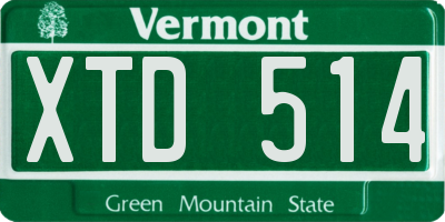 VT license plate XTD514