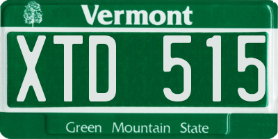 VT license plate XTD515