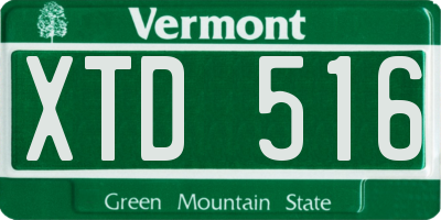 VT license plate XTD516