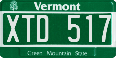 VT license plate XTD517