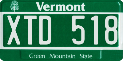 VT license plate XTD518