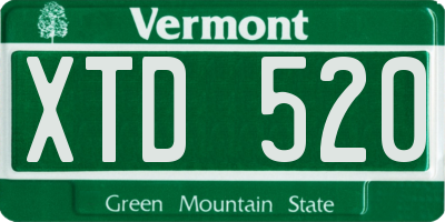 VT license plate XTD520