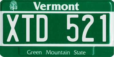 VT license plate XTD521
