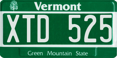 VT license plate XTD525