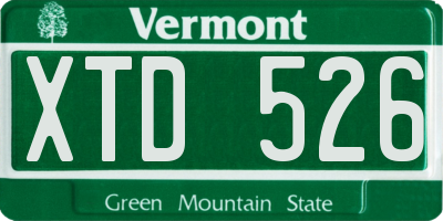 VT license plate XTD526