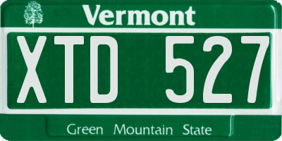 VT license plate XTD527