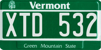VT license plate XTD532