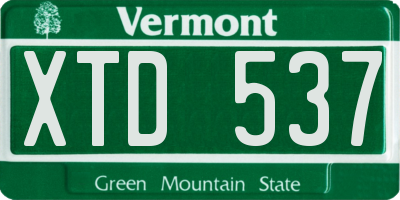 VT license plate XTD537