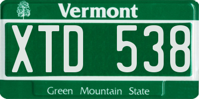 VT license plate XTD538
