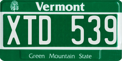 VT license plate XTD539