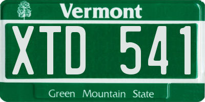 VT license plate XTD541