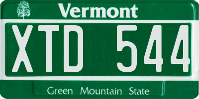 VT license plate XTD544