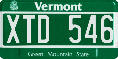 VT license plate XTD546