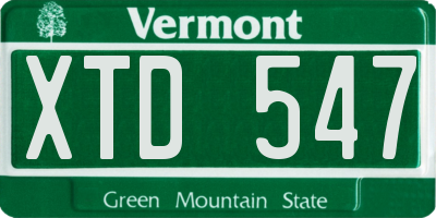 VT license plate XTD547