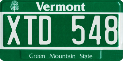 VT license plate XTD548