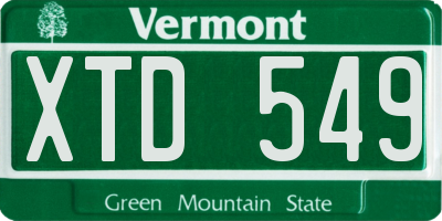 VT license plate XTD549