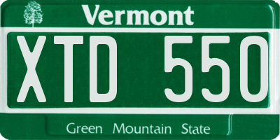 VT license plate XTD550