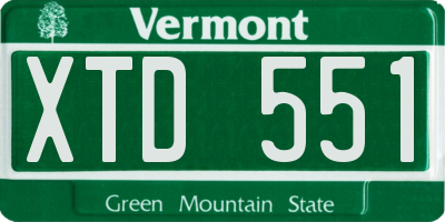 VT license plate XTD551