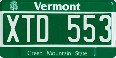 VT license plate XTD553