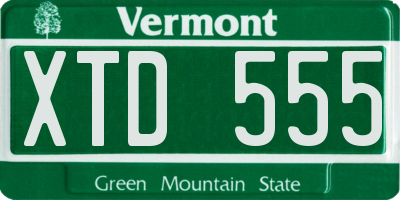 VT license plate XTD555