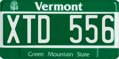 VT license plate XTD556