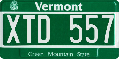 VT license plate XTD557