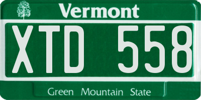VT license plate XTD558