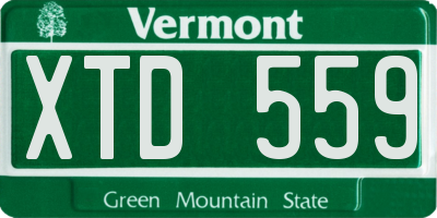 VT license plate XTD559
